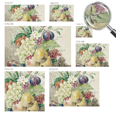 Fototapet barnrum med motiv av blommor och frukter