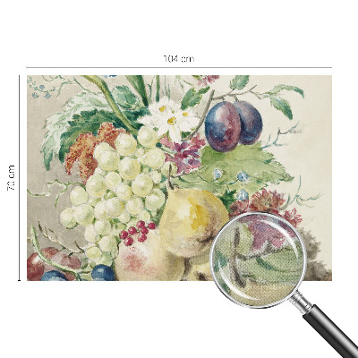 Fototapet barnrum med motiv av blommor och frukter