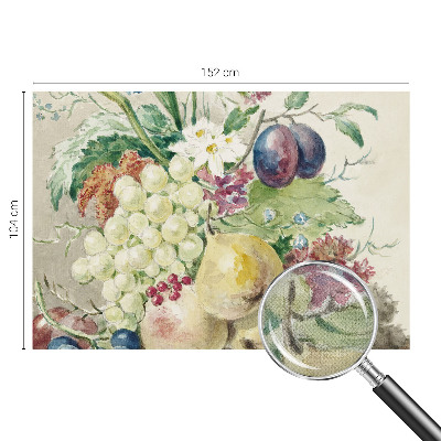 Fototapet barnrum med motiv av blommor och frukter