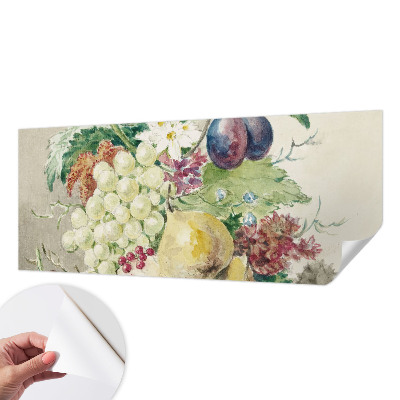 Fototapet barnrum med motiv av blommor och frukter