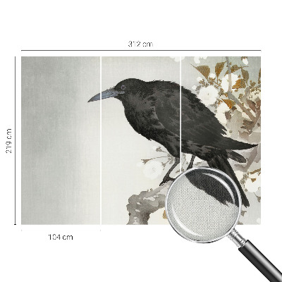 Fototapet för barn Korpen i blommorna