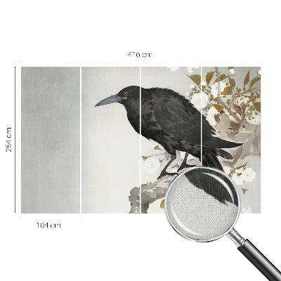 Fototapet för barn Korpen i blommorna