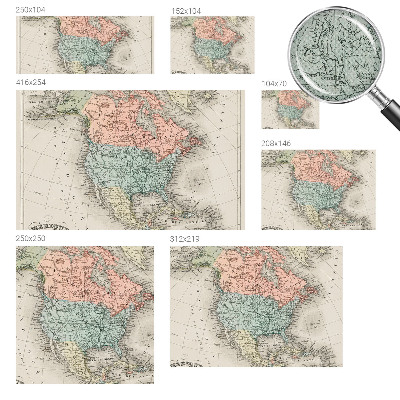 3D fototapet Historisk karta