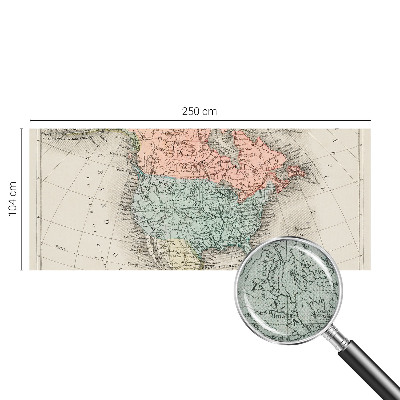 3D fototapet med motiv av en historisk karta