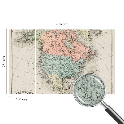 3D fototapet Historisk karta