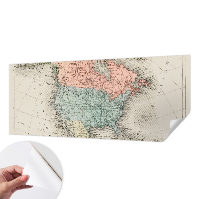 3D fototapet med motiv av en historisk karta
