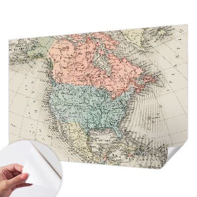 3D fototapet med motiv av en historisk karta