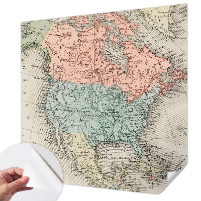 3D fototapet med motiv av en historisk karta