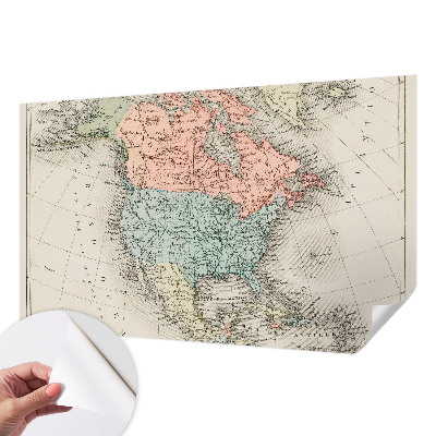 3D fototapet med motiv av en historisk karta