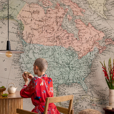 3D fototapet Historisk karta