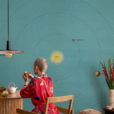 Fototapet barn med motiv av ett kosmiskt system