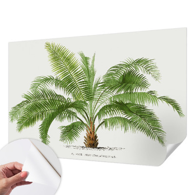 Självhäftande fotovägg med ett glänsande motiv av palmträd
