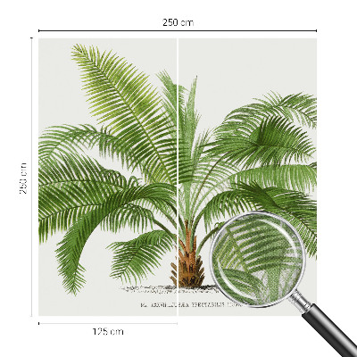 Självhäftande fotovägg med ett glänsande motiv av palmträd