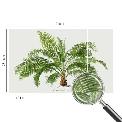 Självhäftande fotovägg med ett glänsande motiv av palmträd