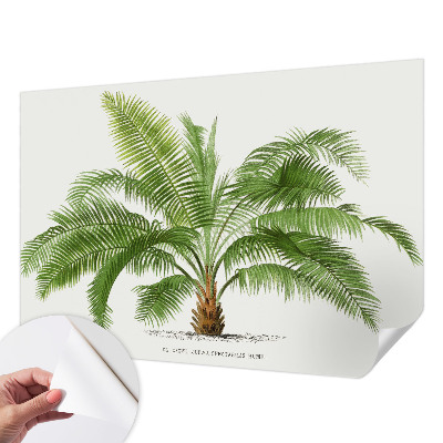 Självhäftande fotovägg med ett glänsande motiv av palmträd