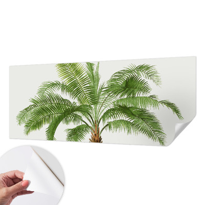 Självhäftande fotovägg med ett glänsande motiv av palmträd