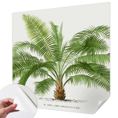 Självhäftande fotovägg med ett glänsande motiv av palmträd