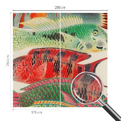 Peel and stick fototapet med motiv av exotiska fiskar