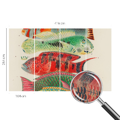 Peel and stick fototapet med motiv av exotiska fiskar