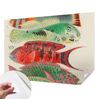 Peel and stick fototapet med motiv av exotiska fiskar