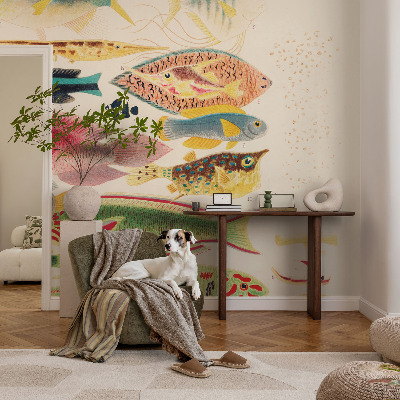 Fototapet barn Färgglada fiskar