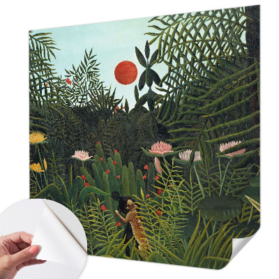 Självhäftande fotovägg med motiv av ett exotiskt landskap
