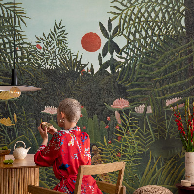 Självhäftande fotovägg med motiv av ett exotiskt landskap