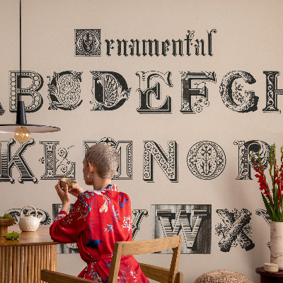 Fototapet barnrum med dekorativa bokstäver för barnrum