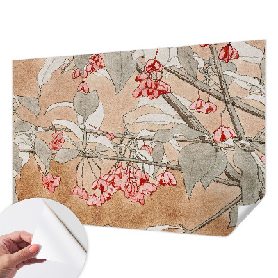 3D fototapet med blommigt motiv