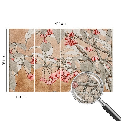 3D fototapet med blommigt motiv