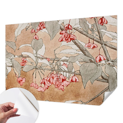3D fototapet med blommigt motiv