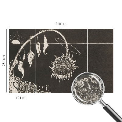 Självhäftande fotovägg Nostalgisk solros