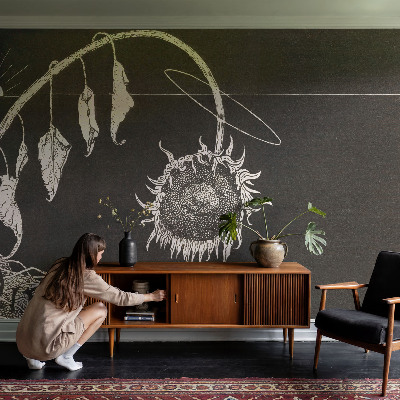 Självhäftande fotovägg Nostalgisk solros