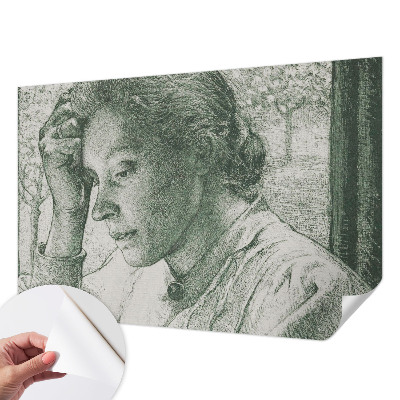 Självhäftande fototapet Reflekterande kvinna