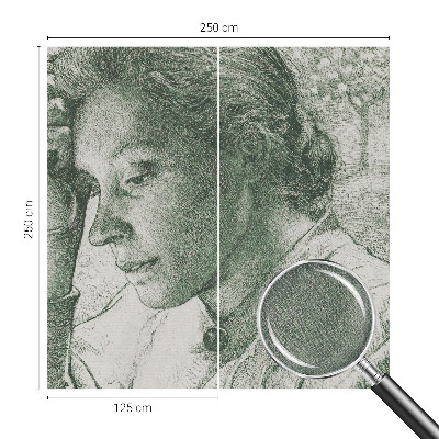 Självhäftande fototapet med motiv av en reflekterande kvinna