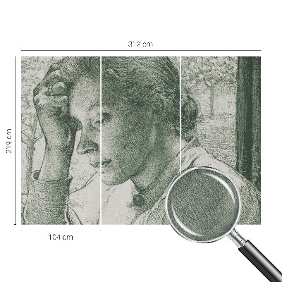 Självhäftande fototapet Reflekterande kvinna