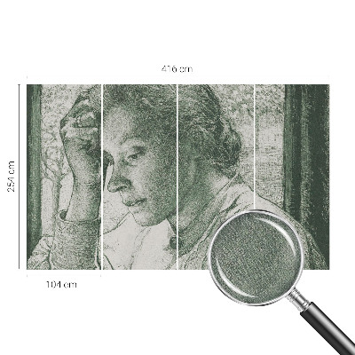 Självhäftande fototapet Reflekterande kvinna