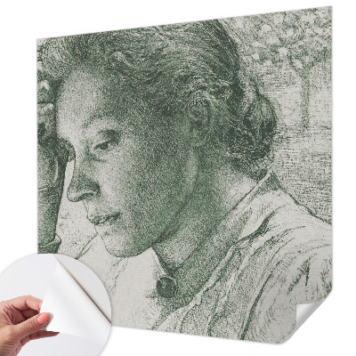 Självhäftande fototapet Reflekterande kvinna