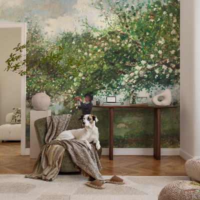 Självhäftande fototapet med motiv av vårscen