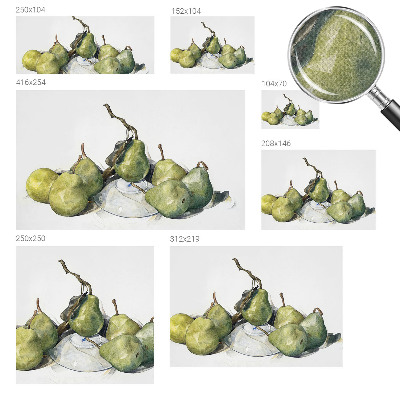 3D fototapet med akvarellmotiv föreställande päron