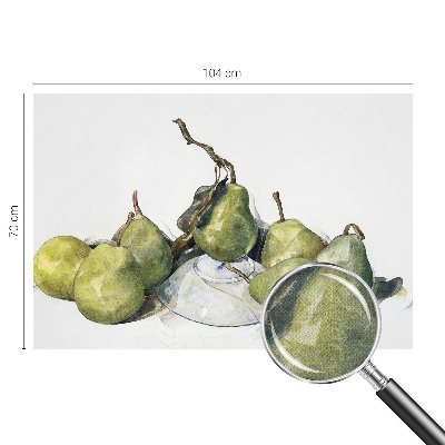 3D fototapet med akvarellmotiv föreställande päron