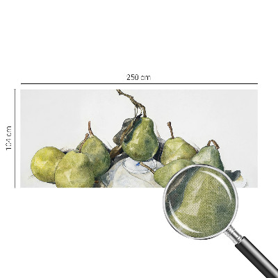 3D fototapet med akvarellmotiv föreställande päron