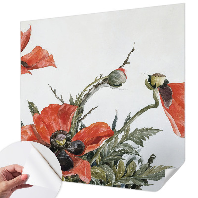 Fototapet barn Röda vallmo