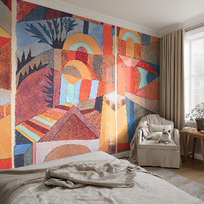 Självhäftande fototapet med ett färgglatt mosaikmotiv