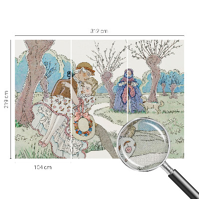 Självhäftande fotovägg Romantisk scen