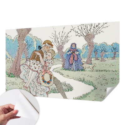 Självhäftande fotovägg Romantisk scen