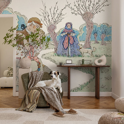 Självhäftande fotovägg Romantisk scen