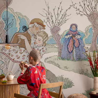 Självhäftande fotovägg Romantisk scen