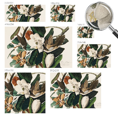 Fototapet barnrum med motiv av fåglar och magnolior