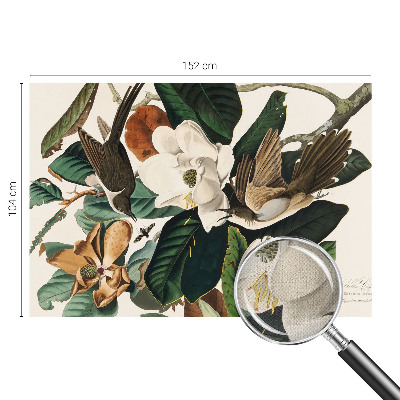 Fototapet barnrum med motiv av fåglar och magnolior